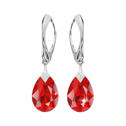 Серебряные серьги "Mēness Gaisma (Light Siam)" с кристаллами Swarovski™